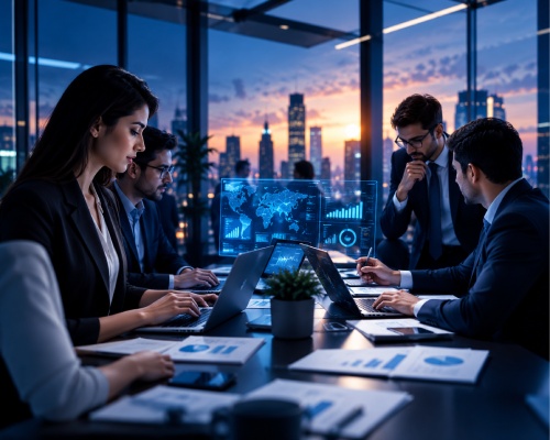 Customer service team supported by intelligent tools